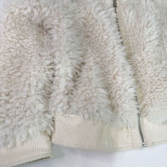 BCBGeneration Jacket Womens XL Faux Fur Sherpa White Cream Outerwear Full Zip - Picture 7 of 10